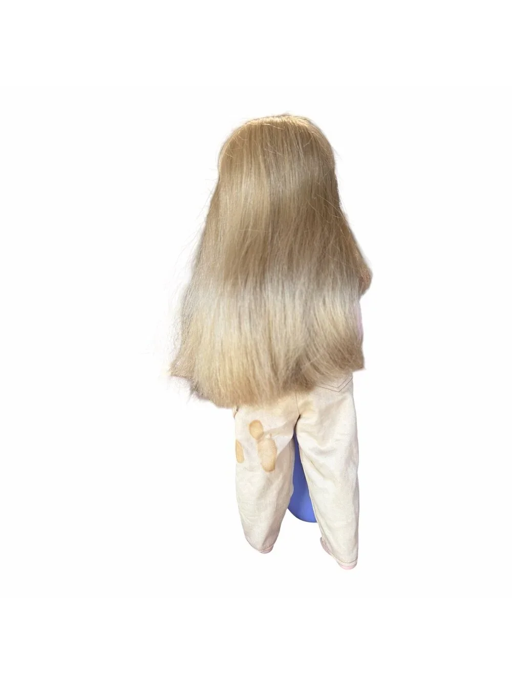 17” play doll with overalls